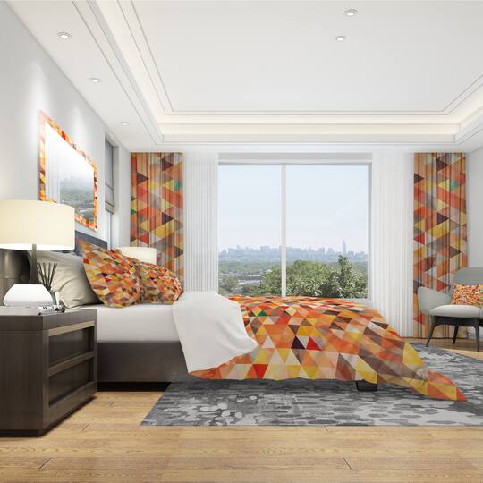 Designart 'Abstract Triangle' Modern Bedding Set - Duvet Cover & Shams